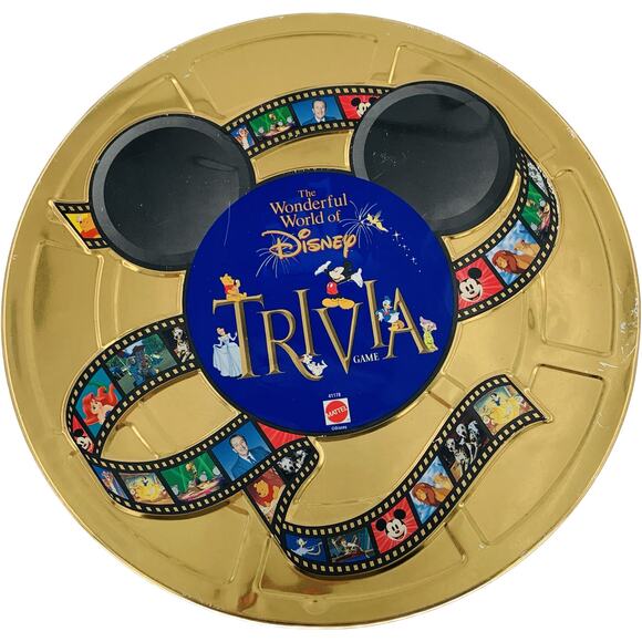 Disneys Wonderful World of Trivia Board Game Tin Only Collectors Insert Mattel - Picture 1 of 8